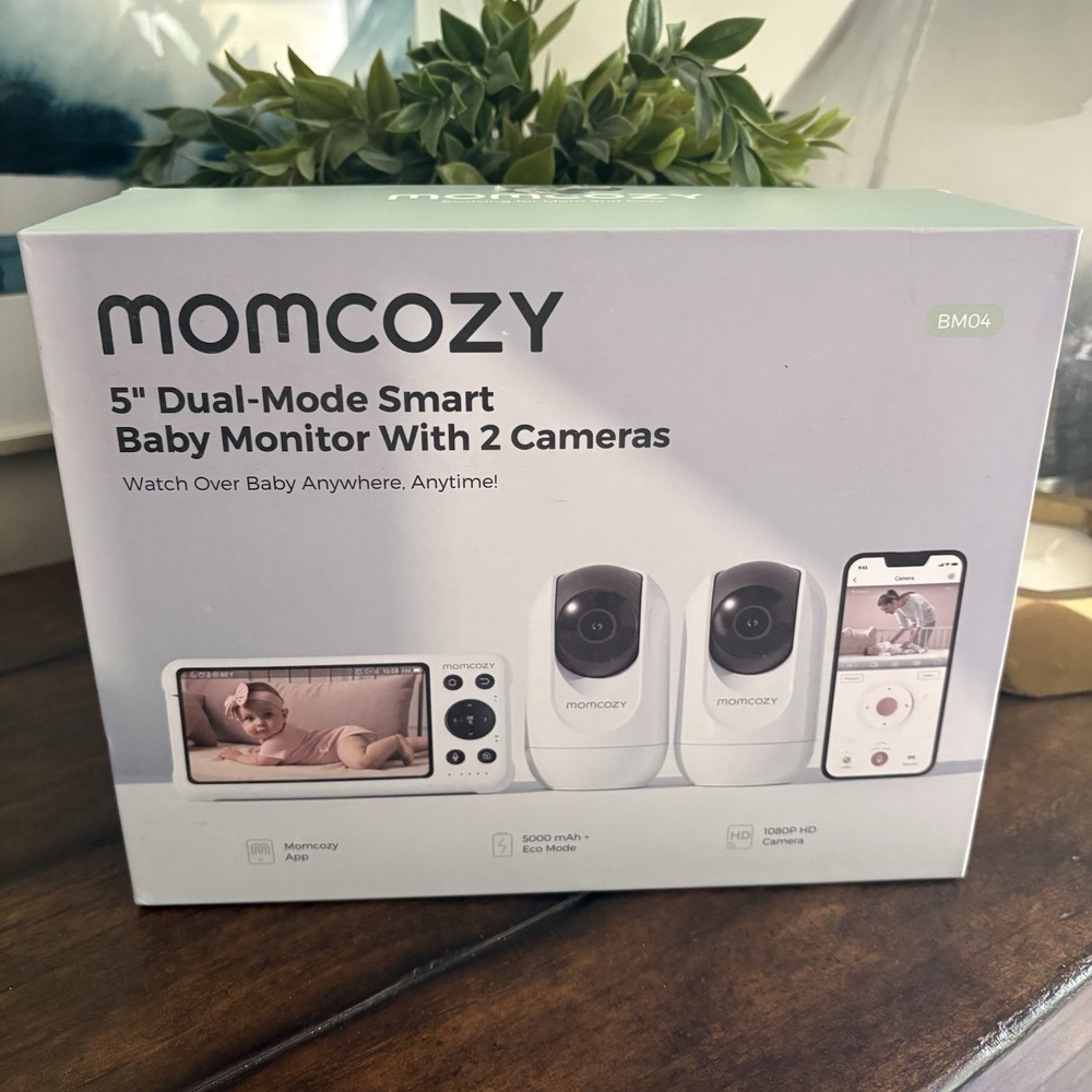 Momcozy BM04 Smart WiFi Baby Monitor with 2 Cameras, 5'' 1080P Split Screen
